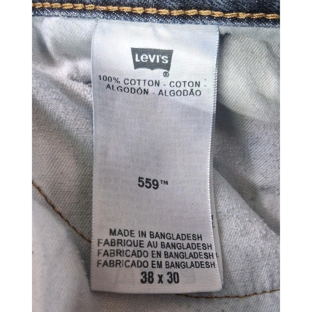 Levis 559 Vtg Jeans Mens 38x30 Blue Relaxed Straight Leg Denim Pants Medium Wash - Picture 6 of 10